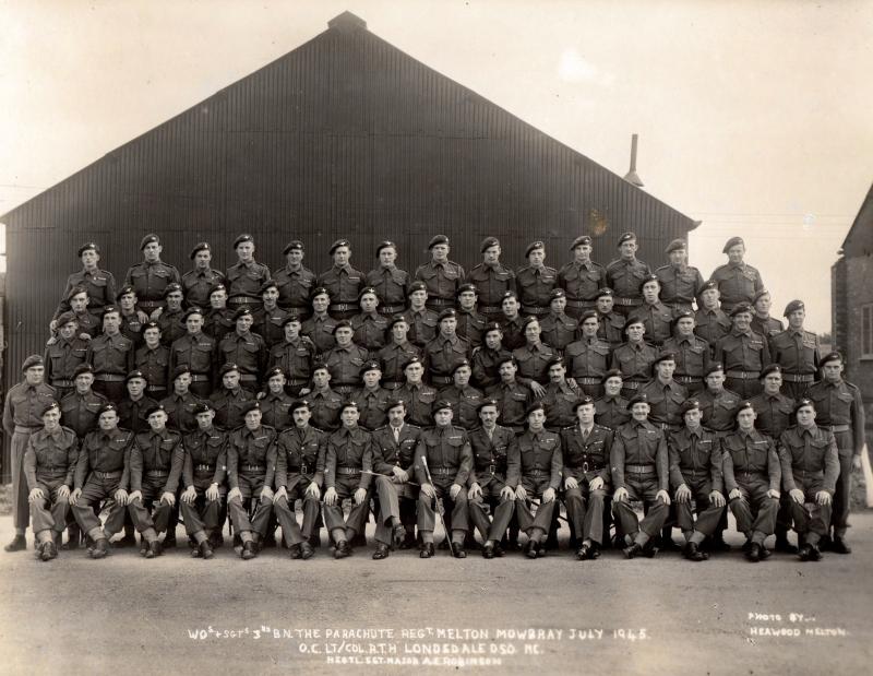 Warrant Officer’s & Sergeant’s Mess, 3rd Parachute Battalion. Melton Mowbray, July 1945.