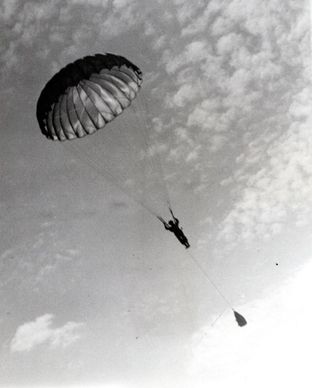 AA Paratroopers landing with kit bag