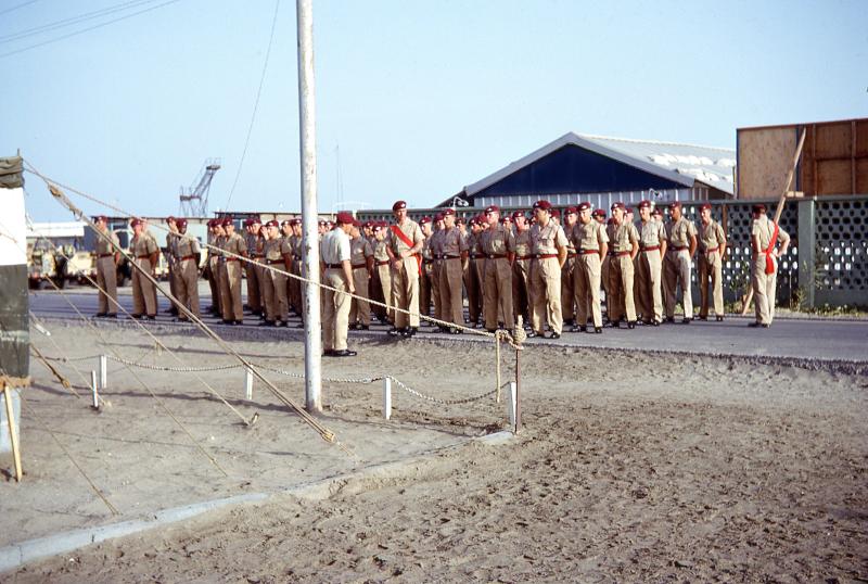 OS C Coy forms up for Remembrance Day Parade Radfan Camp