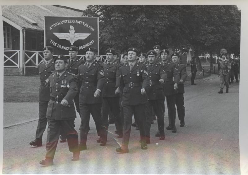 Ernest John Lewis marching with members of the 4th (volunteer ...