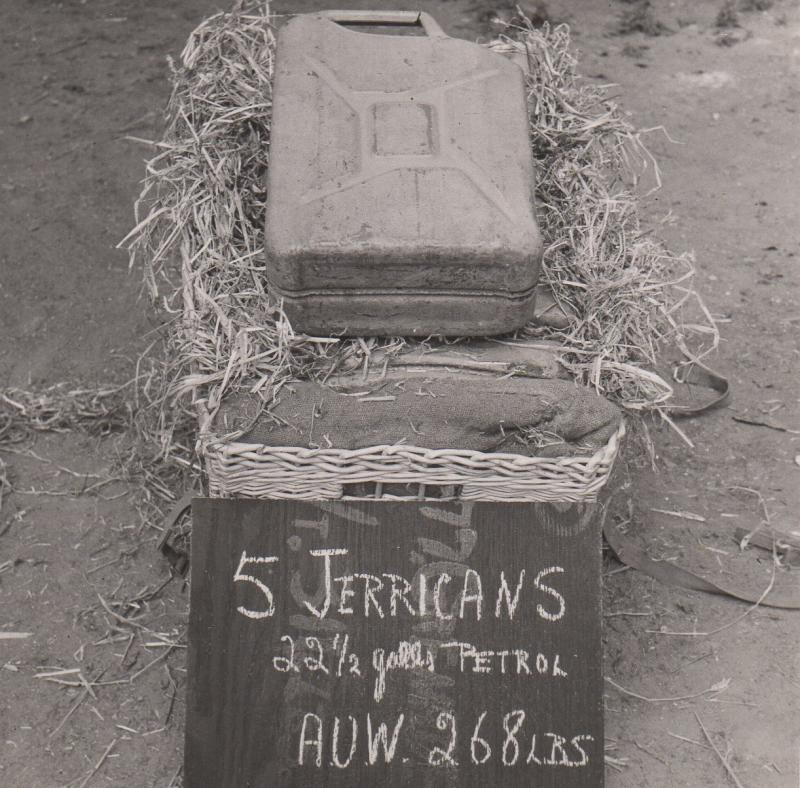 AA AATDC Wicker Pannier jerricans 28 June 1944 before drop