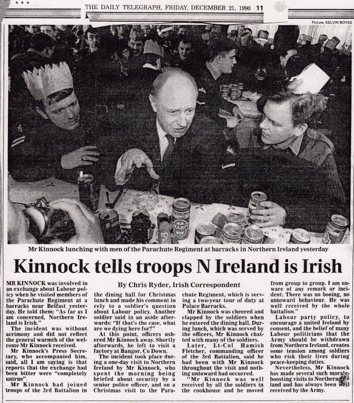 OS Daily Telegraph and the visit from Neil Kinnock MP with the worlds press