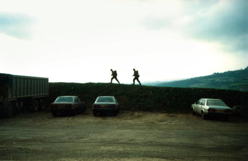 OS Paratroopers on the brow of a quarry in West Belfast