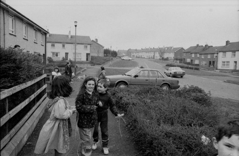 OS On patrol in a typical housing estate in the nationalist Cookstown