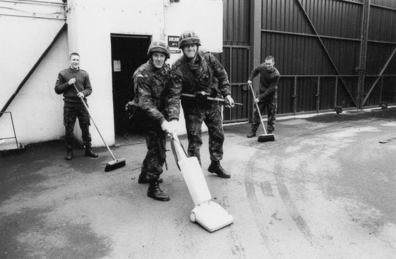 OS Paratrooper arrives back at Cookstown SF base after a five day operation