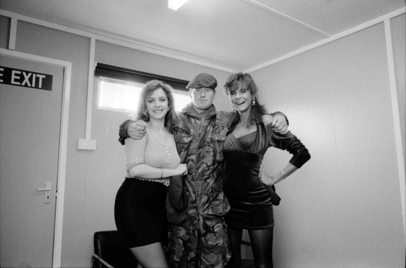 OS Private Fisher of 4 Platoon B Company poses with Rachel Garley and Donna Ewin