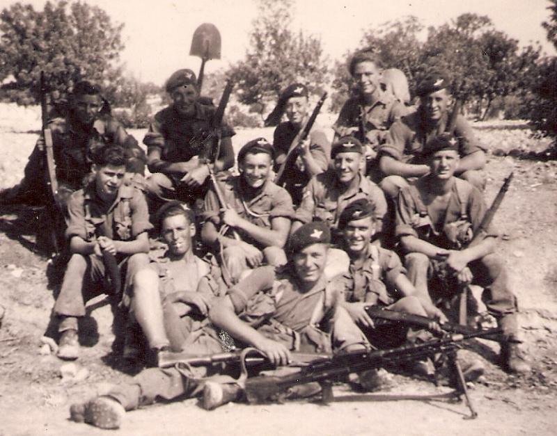 Group photo of Bill Baker with his platoon in Cyprus, likely 1951. 