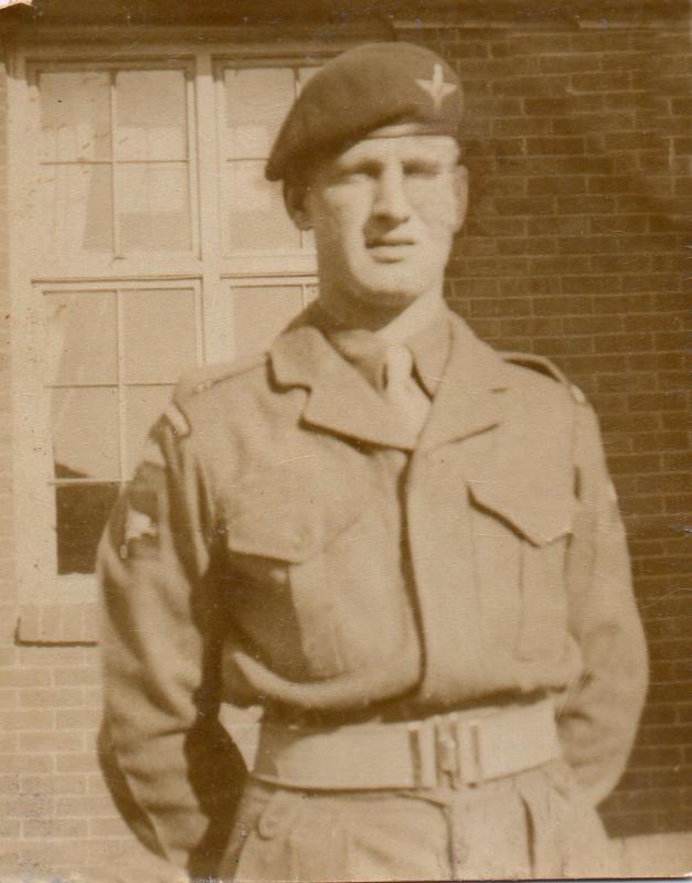 Private Bill Baker in his beret and battledress, 1950s