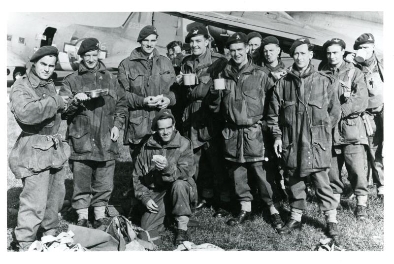 Mostly MMG Pl (Sp Gp), Headquarters Company, 1st Parachute Battalion at Barkston Heath aerodrome. Sunday 17th September 1944. 