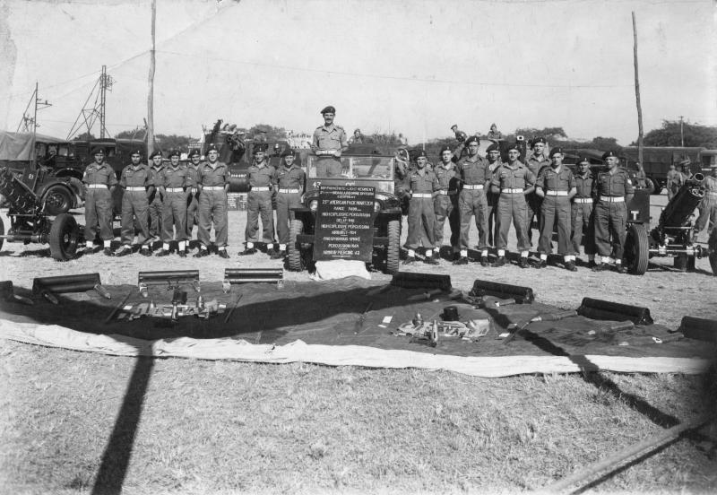 A detachment of 159th Parachute Light Regiment with equipment, 1946