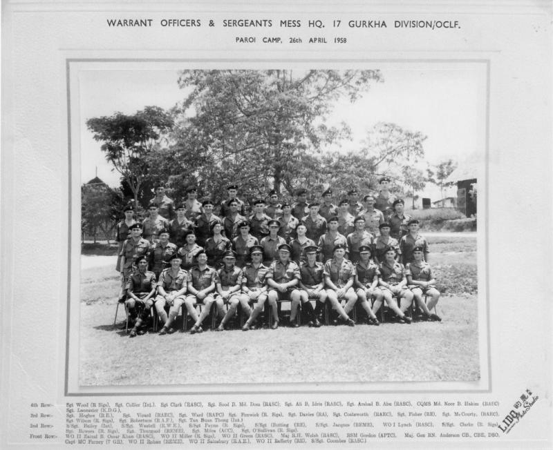 SSgt Wastell, 17 Gurkha Div, Camp Malaya (1948)