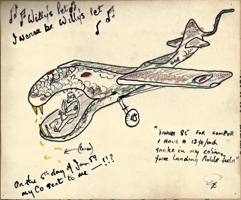 SSgt Wastell Cartoon, Flight with a Krait Snake (1959)