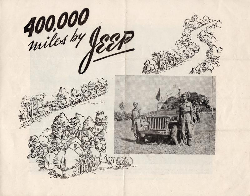 400,000 miles by Jeep: leaflet showcasing the 610th Indian Airborne Light Jeep Company