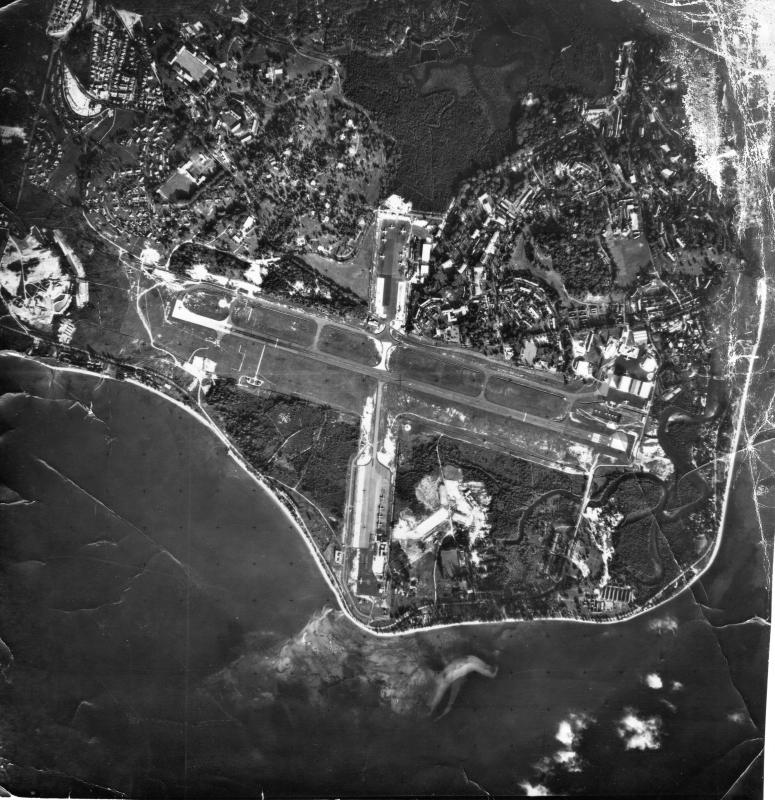 Aerial photograph of RAF Changi, home of the Far East Air Force Survival and Parachute School