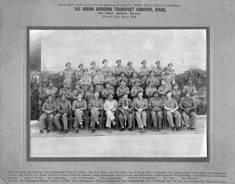 Group Photograph of 165 Indian Airborne Transport Company RIASC