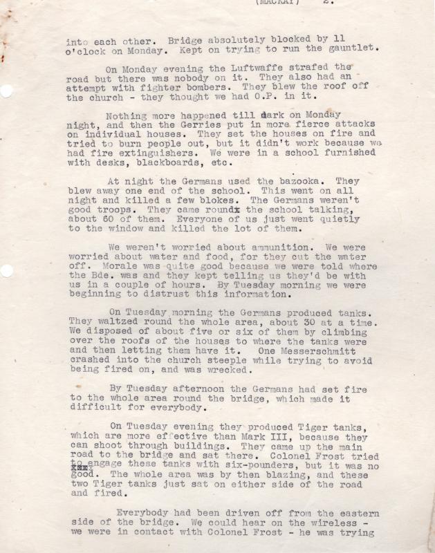 AA Personal account of Capt EM Mackay MC 1st Para Sqn RE page 2