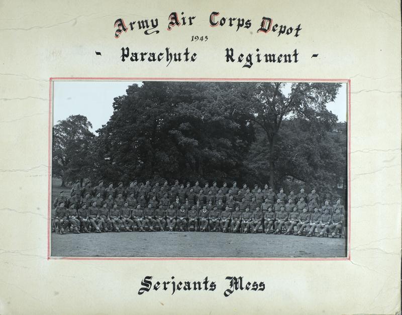Group Photograph of Airborne Forces Depot, WO's and Sergeant's Mess, 1945