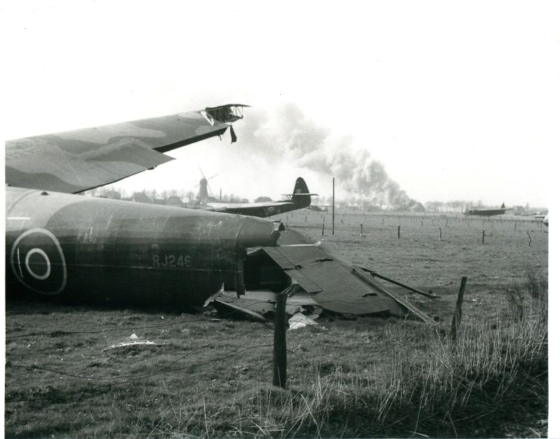 Gliders of 6th Airlanding Brigade on landing zone near Hamminkenn Station, March 1945.