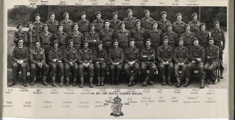 The Officers Of 1st Battalion Royal Ulster Rifles, 1942 | ParaData