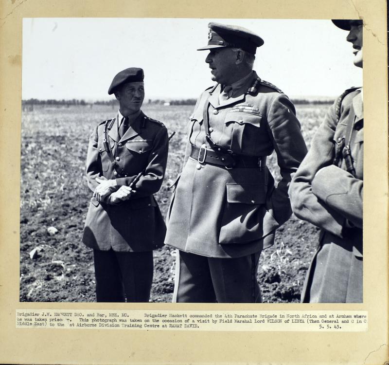 Brigadier Hackett with Field Marshall Lord Wilson of Libya at Ramat David