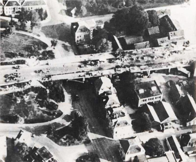 Aerial Reconnaissance Photograph Of The Wreckage At Arnhem Bridge After   PicBridgeWreck1 