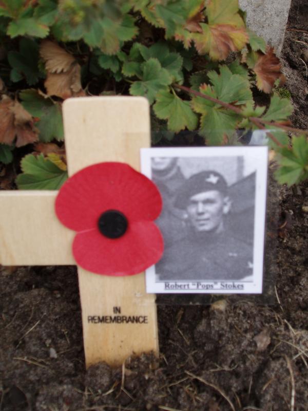 Close-up of a picture by Robert Stokes' Headstone at Arnhem, 2009