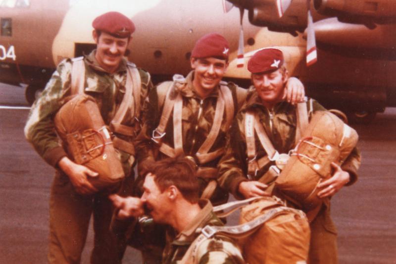 Paras from 16 (Lincoln) Independent Coy emplaning at Newcastle Airport, c.1976-7